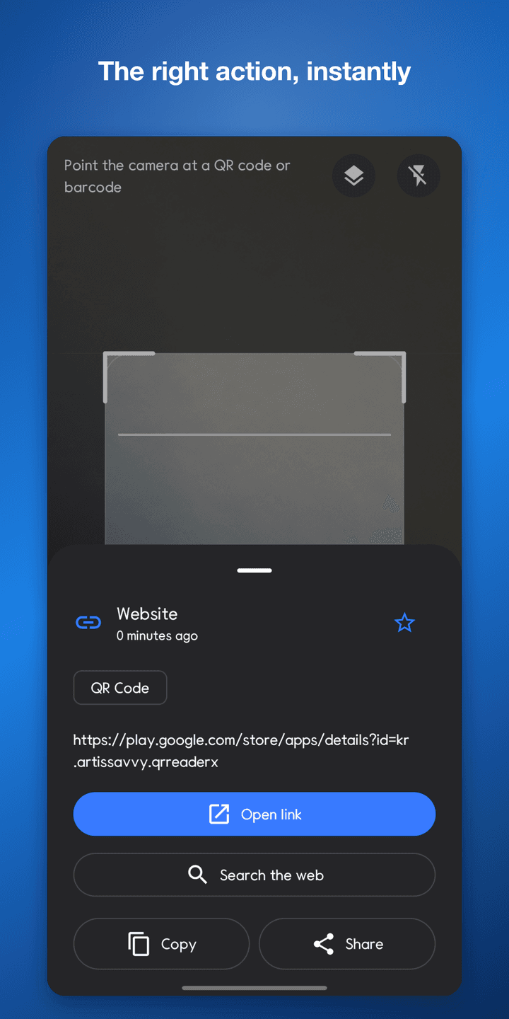 QR Reader X — Link result