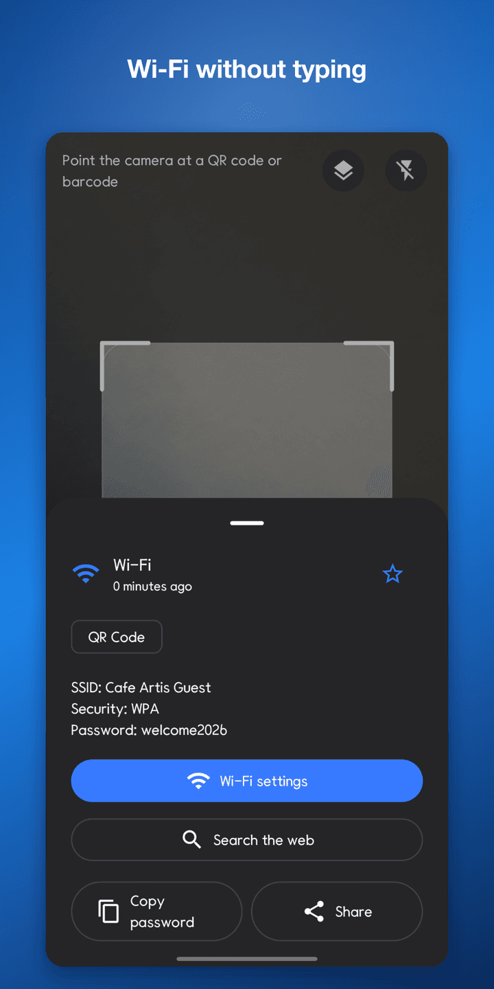 QR Reader X — Wi-Fi result
