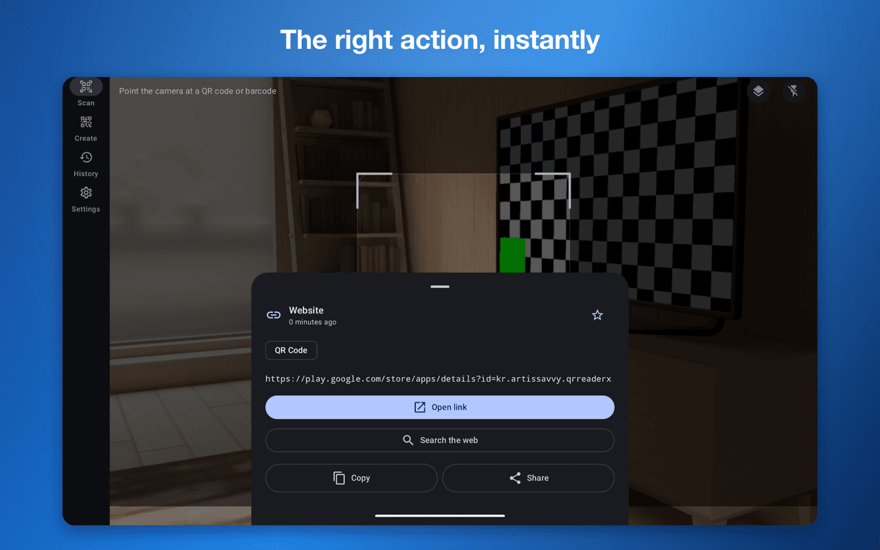 QR Reader X — Link result