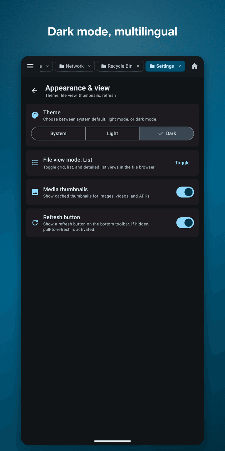 VXplorer — Settings